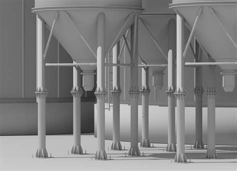 Industrial Silos 3d Model