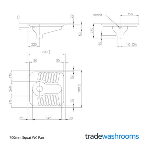 700mm Squat WC Pan - Stainless Steel Squat Pan • WC1800