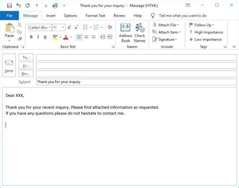 Create a custom email template in Outlook | The Training Lady