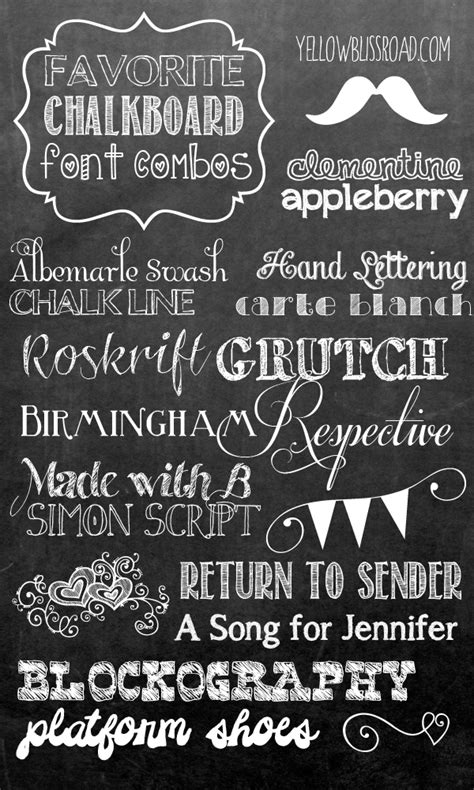 Favorite Free Chalkboard Font Combos - Yellow Bliss Road