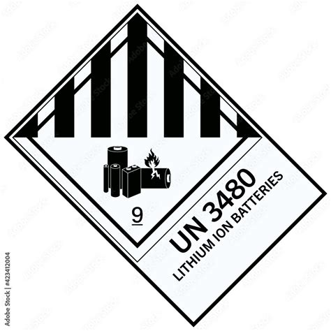 IATA UN 3480 lithium ion batteries label Stock Vector | Adobe Stock