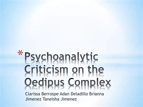 PPT - Psychoanalytic Criticism on the Oedipus Complex PowerPoint ...