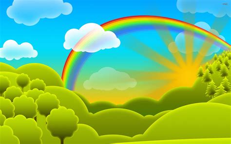 Cartoon Rainbow Sunrise Background | Rainbow wallpaper, Cartoon wallpaper, Rainbow cartoon