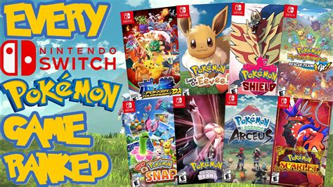 Ranking EVERY Pokemon Game On Switch From WORST TO BEST (Top 11 Games) - YouTube