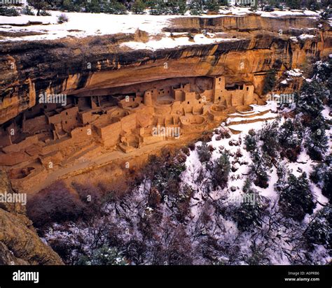 Cliff Palace in Winter Mesa Verde National Park Colorado Stock Photo ...