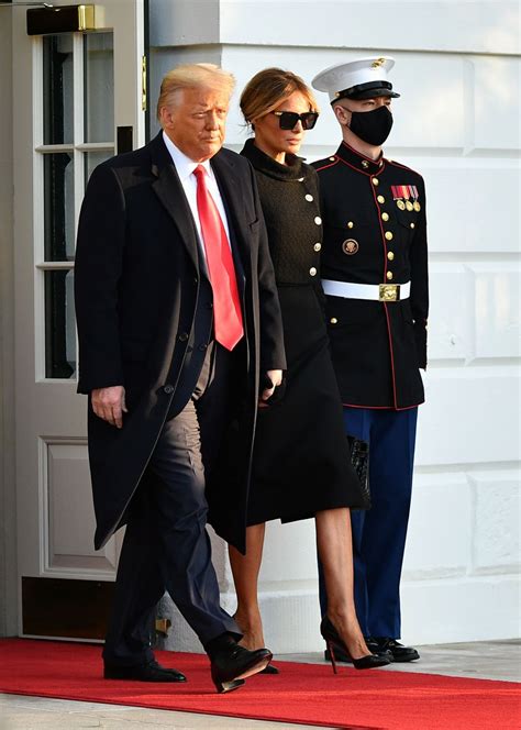 MELANIA and Donald TRUMP Departing from the White House in Washington ...