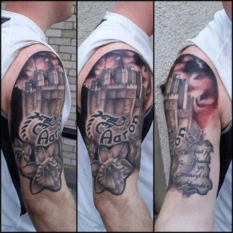 Welsh theme Welsh Tattoo, Sleeve Tattoos, Wales, Tattoo Ideas, Skull ...