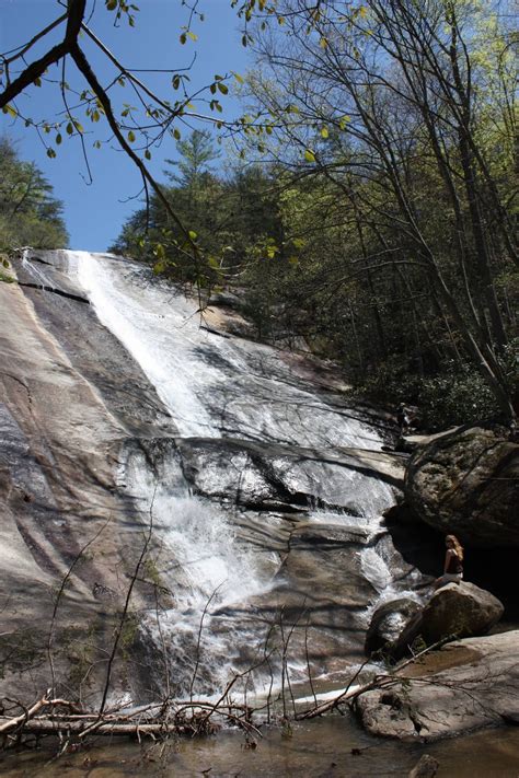 Stone Mountain water falls with a spectator at the base. | Waterfall ...