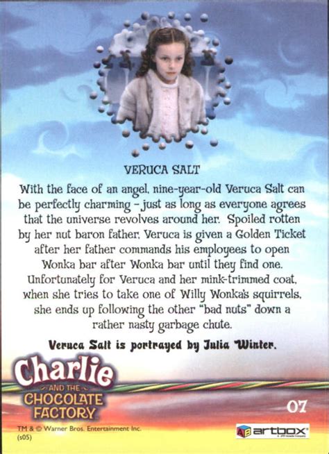 2005 Artbox Charlie and the Chocolate Factory #7 Veruca Salt - A5637 - NM-MT