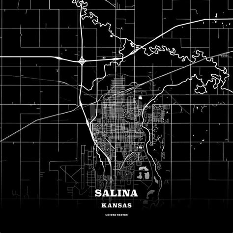 Salina, Kansas, USA map | Salina, Poster template, Map poster