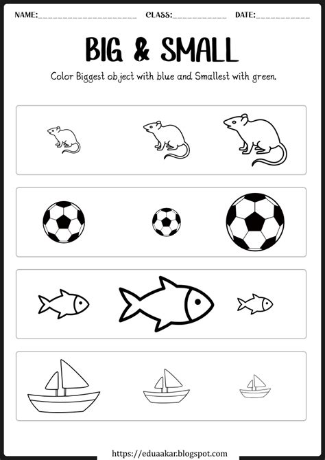 Big and Small Worksheet for Kids | Fun worksheets for kids, Shape worksheets for preschool ...