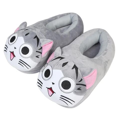 13x26cm Cartoon Cat Cotton Slippers Soft Warm Home Slipper Anime ...