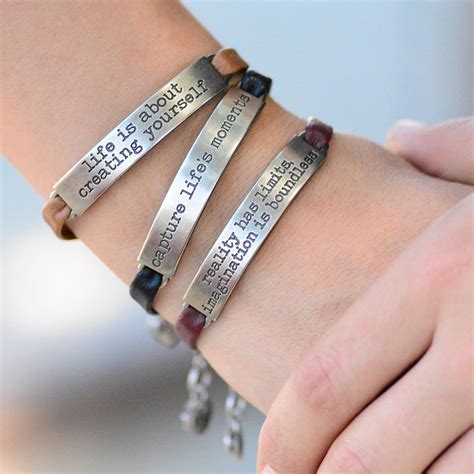 Inspirational Bracelet Leather Bracelet Inspirational - Etsy