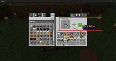 How to make a stone button in Minecraft?