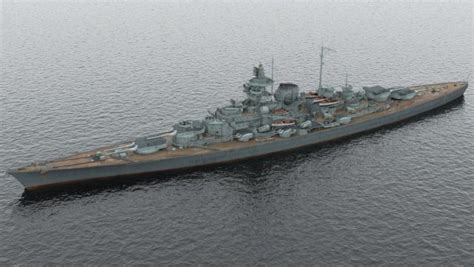 German battleship Tirpitz 3D Model - 3DHunt.co