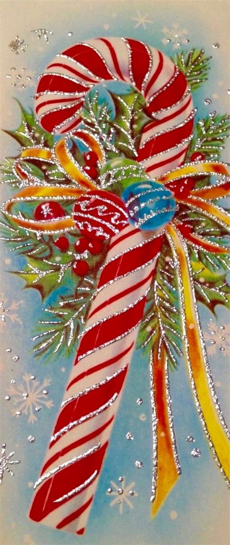 Vintage Candy Cane. Retro Christmas Card. | Candy Cane Crazy ...