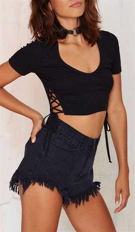 Take Sides Crop Top - Black | Crop tops, Black crop tops, Top outfits