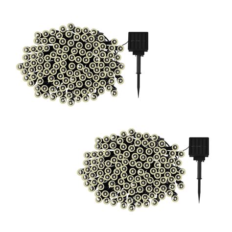 Outdoor Mini Solar String Lights- 200 LED Solar Powered Hanging Lighting with 8 Light Modes for ...