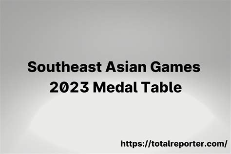 Southeast Asian Games 2023 Medal Table Today, SEA Games Medal Tally