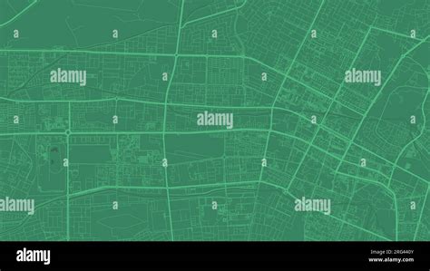 Detailed vector map poster of Al Ain city administrative area. Green skyline panorama ...