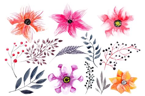 Watercolor Flowers PNG HD Photo PNG, SVG Clip art for Web - Download ...