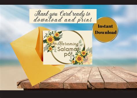 Maraming Salamat Po Instant Download Clip Art Thank You Card/ Pilipino Printable Clip Art ...