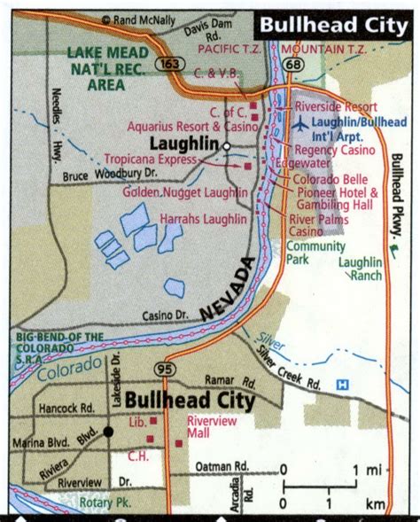 Bullhead city road map for truck drivers area town toll free highways ...