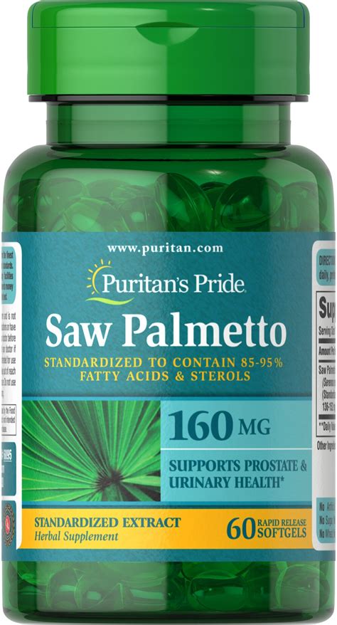 Saw Palmetto Standardized Extract 160 mg 60 Softgels | Men's Vitamins Supplements | Puritan's Pride