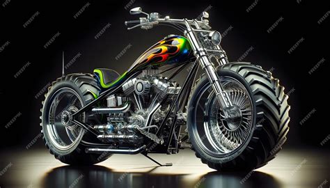 Premium Photo | Modern futuristic motorbike concept design isolated on black background