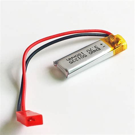 501235 JST SYP 2P 2 pin connector 3.7V 180mAh LiPo Battery Lithium ...