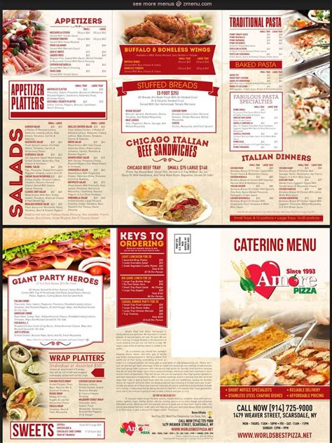 Online Menu of Amore Pizza Restaurant, Scarsdale, New York, 10583 - Zmenu