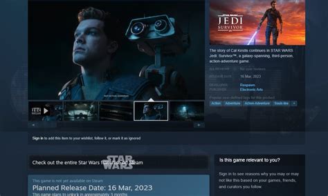 Star Wars Jedi: Survivor release date leaks via Steam