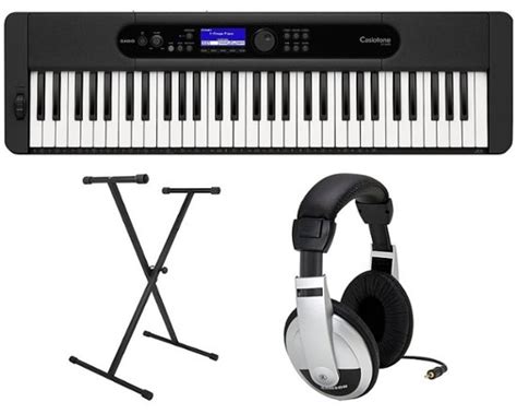 Casio CT-S400 Premium Pack with 61 Key Keyboard, Stand, AC Adapter, and Headphones Black CAS ...