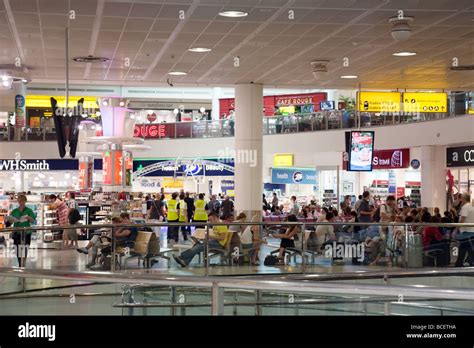 Scene in the Departure Lounge, North Terminal, Gatwick airport, UK ...