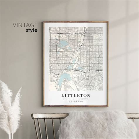 Map of Littleton Colorado - Etsy