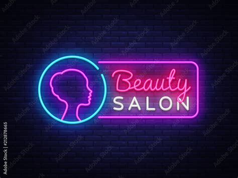 Beauty Salon neon sign vector. Beauty Salon Design template neon sign, light banner, neon ...