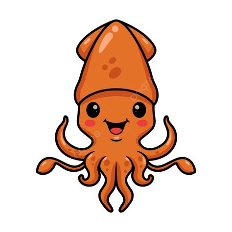 Cute Squid Vector Hd PNG Images, Cute Little Squid Cartoon Posing, Design, Undersea, Cute PNG ...