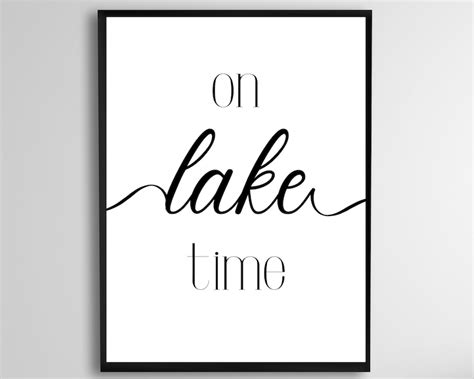 On Lake Time Printable, on Lake Time Sign, Lake House Decor, Lake Prints, Instant Download, Home ...