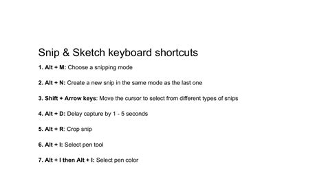 Snip & Sketch keyboard shortcuts PDF.pdf | DocDroid