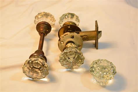 Vintage Fluted Clear Glass Door Knobs and Hardware