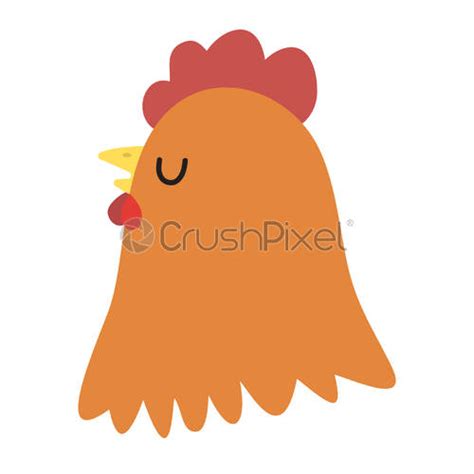 Chicken head Cartoon vector icon - stock vector 5438970 | Crushpixel