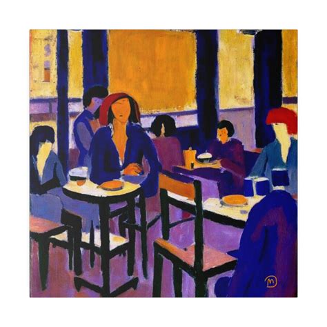 Paris Cafe, Original Art Print, Urban Artwork on Canvas, Cityscape ...