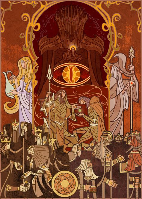 Lord of the Rings Stained Glass-Style Art by Jian Guo - Neatorama