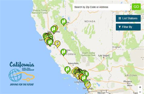 California Hydrogen Station Map