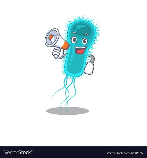 Cartoon character escherichia coli bacteria Vector Image