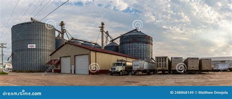 Farm Produce Storage System. a Modern Community Grain Elevator with a ...