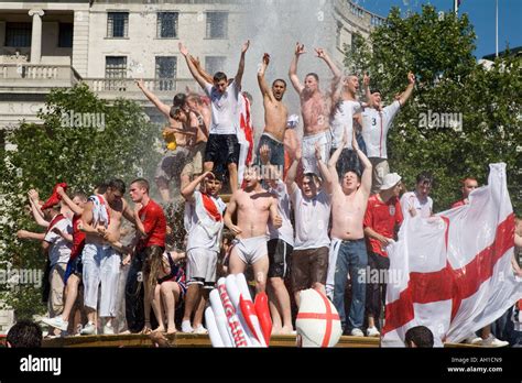 English Football Fans Trafalgar Square London U.K Stock Photo - Alamy