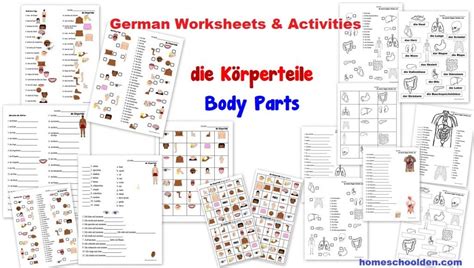 German Worksheets Körperteile Body Parts - Homeschool Den