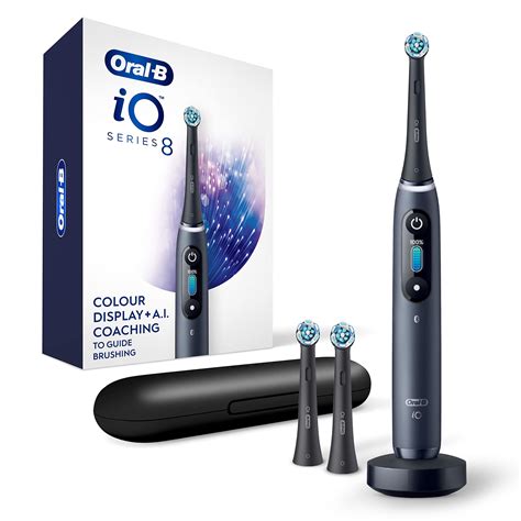 Oral-B iO Series 8 Electric Toothbrush with 2 Replacement Brush Heads and Travel Case ...