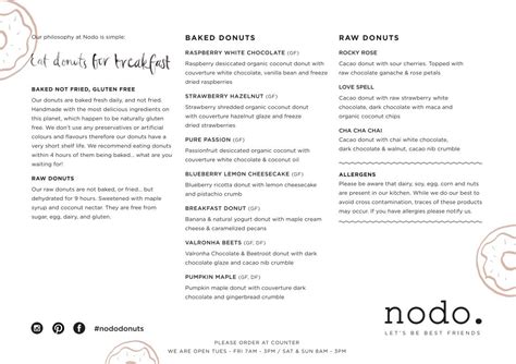 NoDo Donuts Menu, Menu for NoDo Donuts, Newstead, Brisbane - Urbanspoon/Zomato